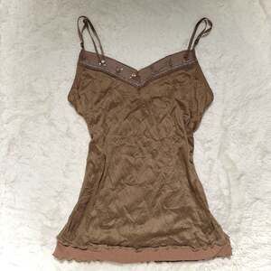 Y2k gold sequins brown top